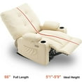 thumbnail image 1 of MCombo  Large Power Swivel Glider Rocker Recliner Chair with Massage and Heat, Faux Leather 7748 Cream, 1 of 5