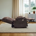 thumbnail image 1 of MCombo Large-Wide Lay Flat Dual Motor Power Lift Recliner Chair Sofa with Massage and Heat for Big Elderly People, Infinite Position, Faux Leather R7688 (Dark Brown, Large-Wide), 1 of 11