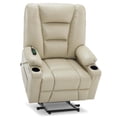 thumbnail image 1 of MCombo Large-Wide Power Lift Recliner Chair with Massage and Heat for Big and Tall Elderly People, Faux Leather R7541 (Beige, Large-Wide), 1 of 9