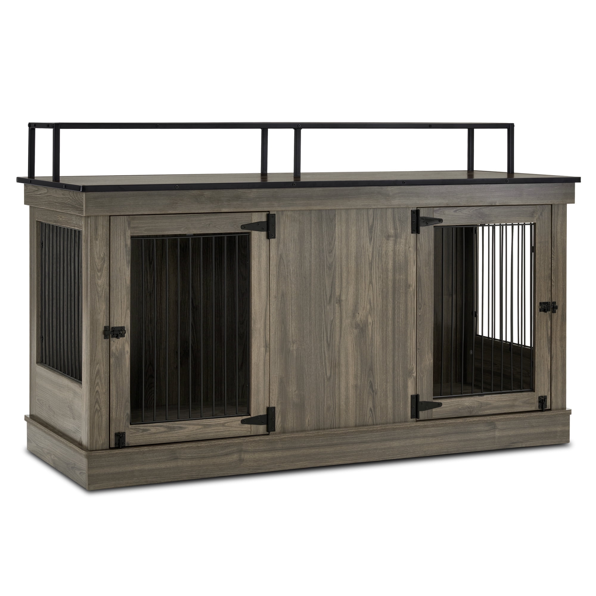 Large Brown Wooden Dog Crate Furniture TV Stand