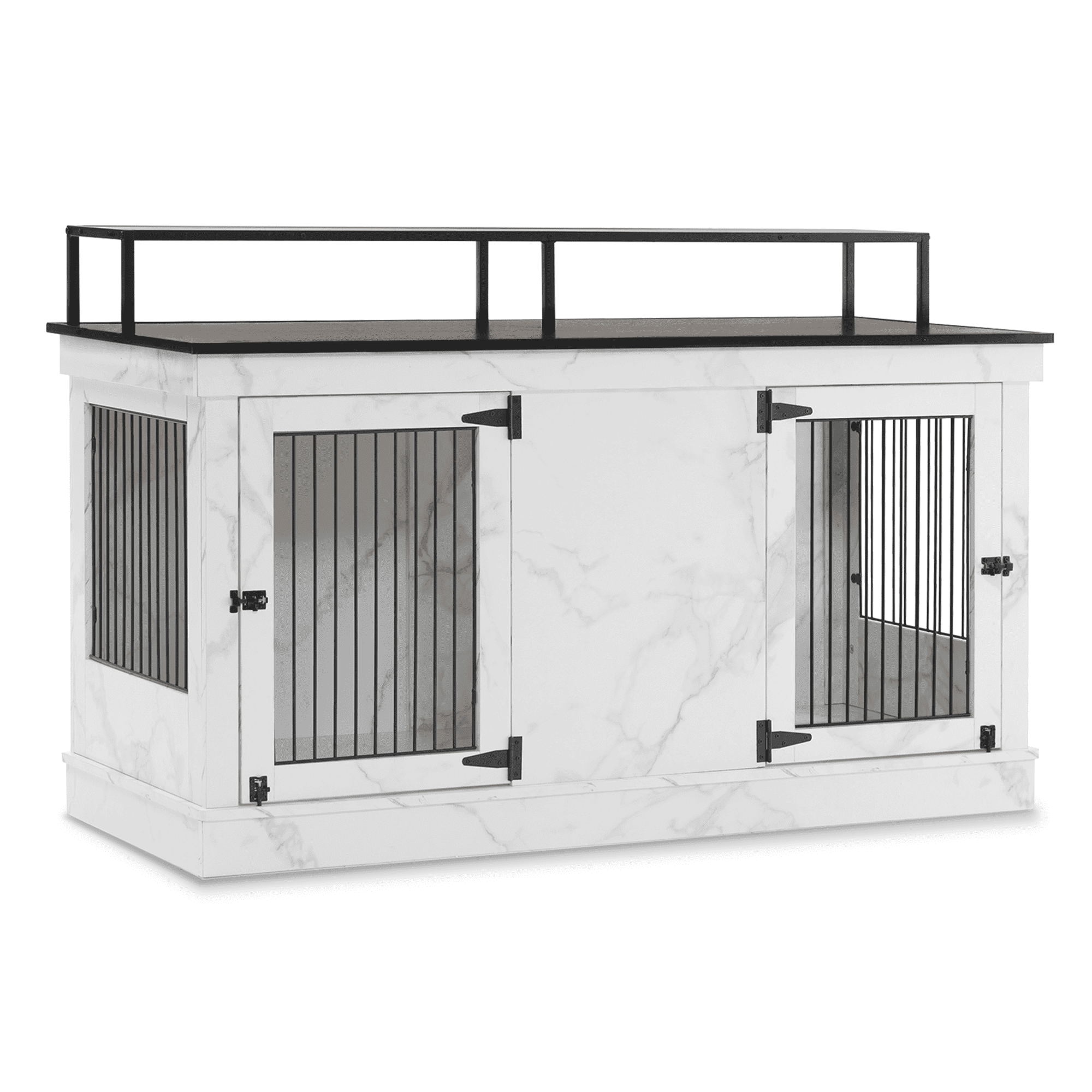 Large Wooden Dog Crate Furniture TV Stand 1861 (White)
