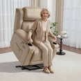 thumbnail image 1 of MCombo Lay Flat Triple Motor Power Lift Recliner Chair for Elderly, Adjustable Headrest, Fabric(Beige), 1 of 10
