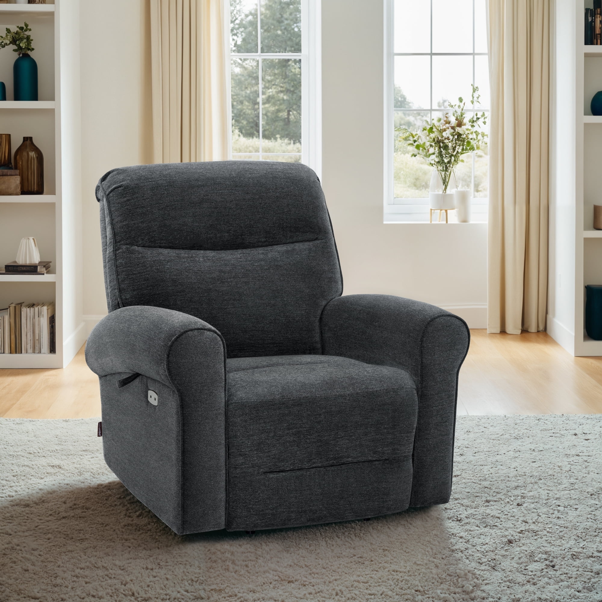 MCombo Lay Flat Dual Motor Power Lift Recliner Chair with Massage and ...