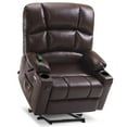 thumbnail image 1 of MCombo Lay Flat Power Lift Recliner for Bariatric Elderly, Infinite Position, Faux Leather(Dark Brown), 1 of 10
