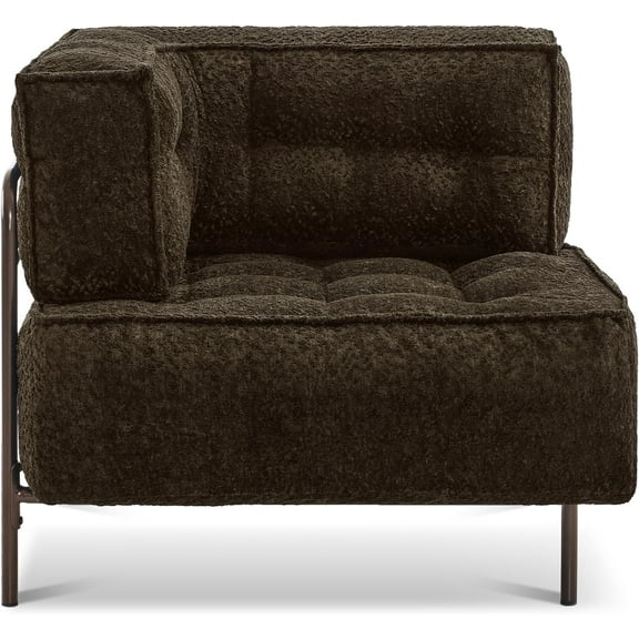 MCombo Modular Sofa Couch with Removable Cushion, 1 Seater Accent Sofa Chair, Upholstered Corner Seat for Living Room, Apartment, Office 4663 (Chocolate)