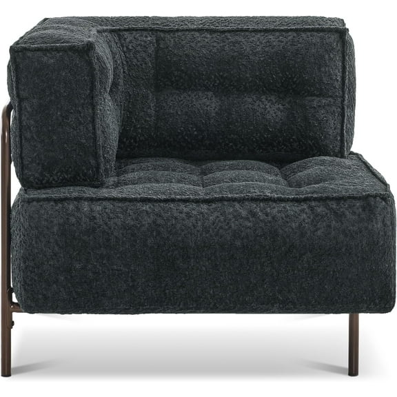 MCombo Modular Sofa Couch with Removable Cushion, 1 Seater Accent Sofa Chair, Upholstered Corner Seat for Living Room, Apartment, Office 4663 (Grey)