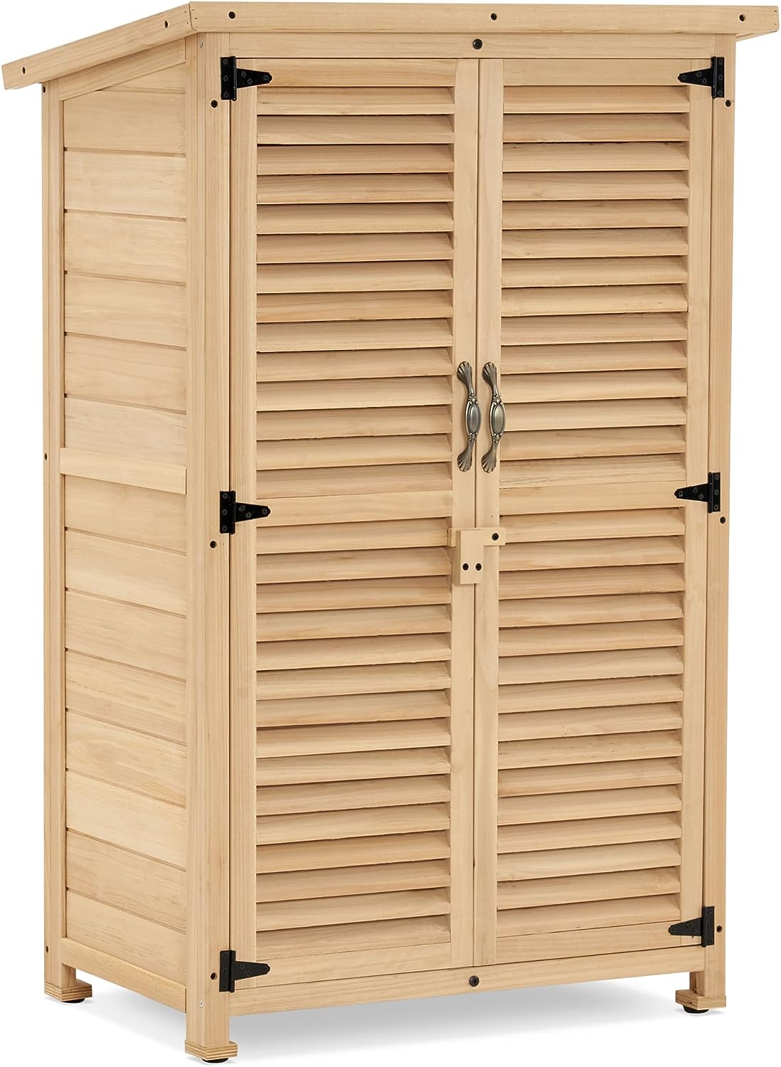 Outside Paper Storage MCombo Outdoor Storage Cabinet, Wooden Storage Shed with Latch, Outside ...
