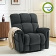 thumbnail image 1 of MCombo Oversized 24.8" Seat Width Large Dual Motor Power Recliner Lift Chair for Tall Elderly, Infinite Position,  Dark Grey Fabric, 1 of 14