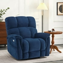 MCombo Oversized 24.8" Seat Width Large Dual Motor Power Recliner Lift Chair for Tall Elderly, Infinite Position, Navy Fabric