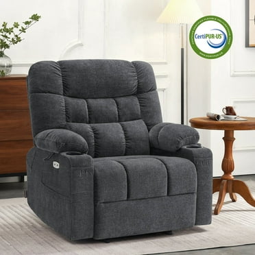 mcombo Oversized 27.2'' Seat Width Dual Motor Power Recliner Lift Chair, Infinite Position Sleep Recliners for Elderly, Dark Grey Fabric