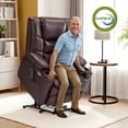 thumbnail image 1 of MCombo Oversized Triple Motor Power Lift Recliner with Adjustable Headrest for Big Tall Elderly, Faux Leather(Dark Brown, Large-Wide), 1 of 9