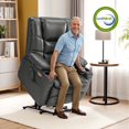 thumbnail image 1 of MCombo Oversized Triple Motor Power Lift Recliner with Adjustable Headrest for Big Tall Elderly, Faux Leather R7635(Dark Gray, Large-Wide), 1 of 11