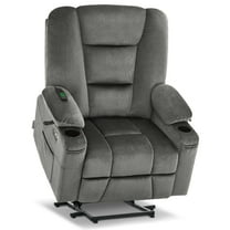 MCombo Oversized Power Lift Recliner Chair with 27.2'' Extra Wide Seat for Big and Tall Elderly People, Fabric R7541 (Grey, Large-Wide)