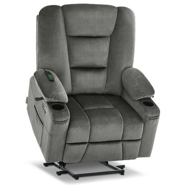 MCombo Oversized Power Lift Recliner Chair with 27.2'' Extra Wide Seat for Big and Tall Elderly People, Fabric R7541 (Grey, Large-Wide)