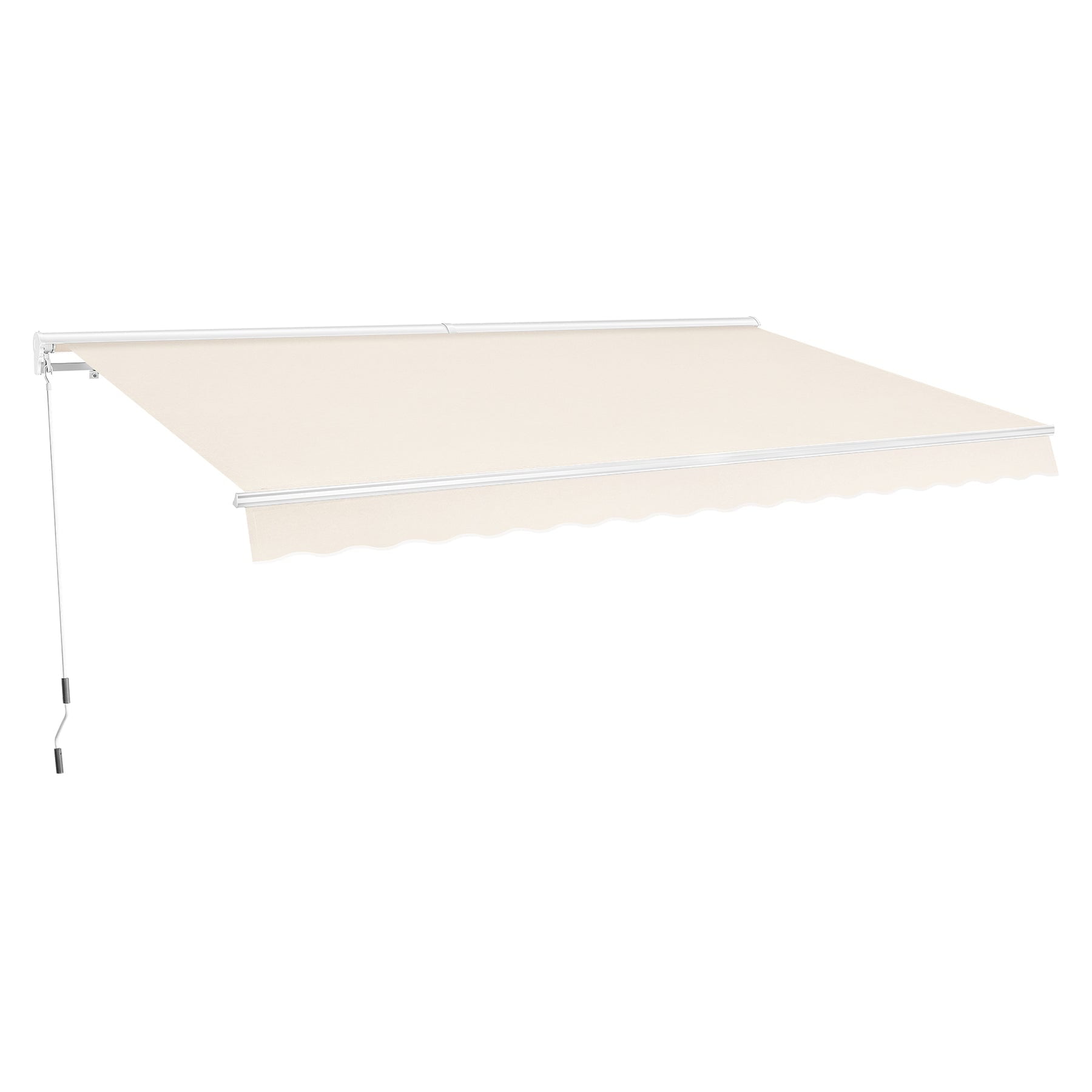 Beige Aluminum-Steel Retractable Patio Awning with PU Coating