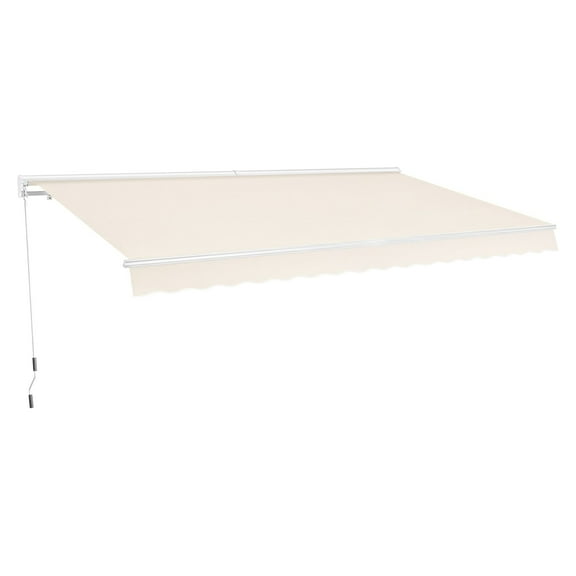 MCombo Patio Awning 10x8 Feet Sunshade Canopy with Half-Cassette for Manual Retractable Awnings,4679(Beige)