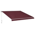 thumbnail image 1 of MCombo Patio Awning 10x8 Feet Sunshade Canopy with Half-Cassette for Manual Retractable Awnings,4679(Burgundy), 1 of 10