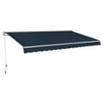 thumbnail image 1 of MCombo Patio Awning 10x8 Feet Sunshade Canopy with Half-Cassette for Manual Retractable Awnings,4679(Dark Blue), 1 of 11