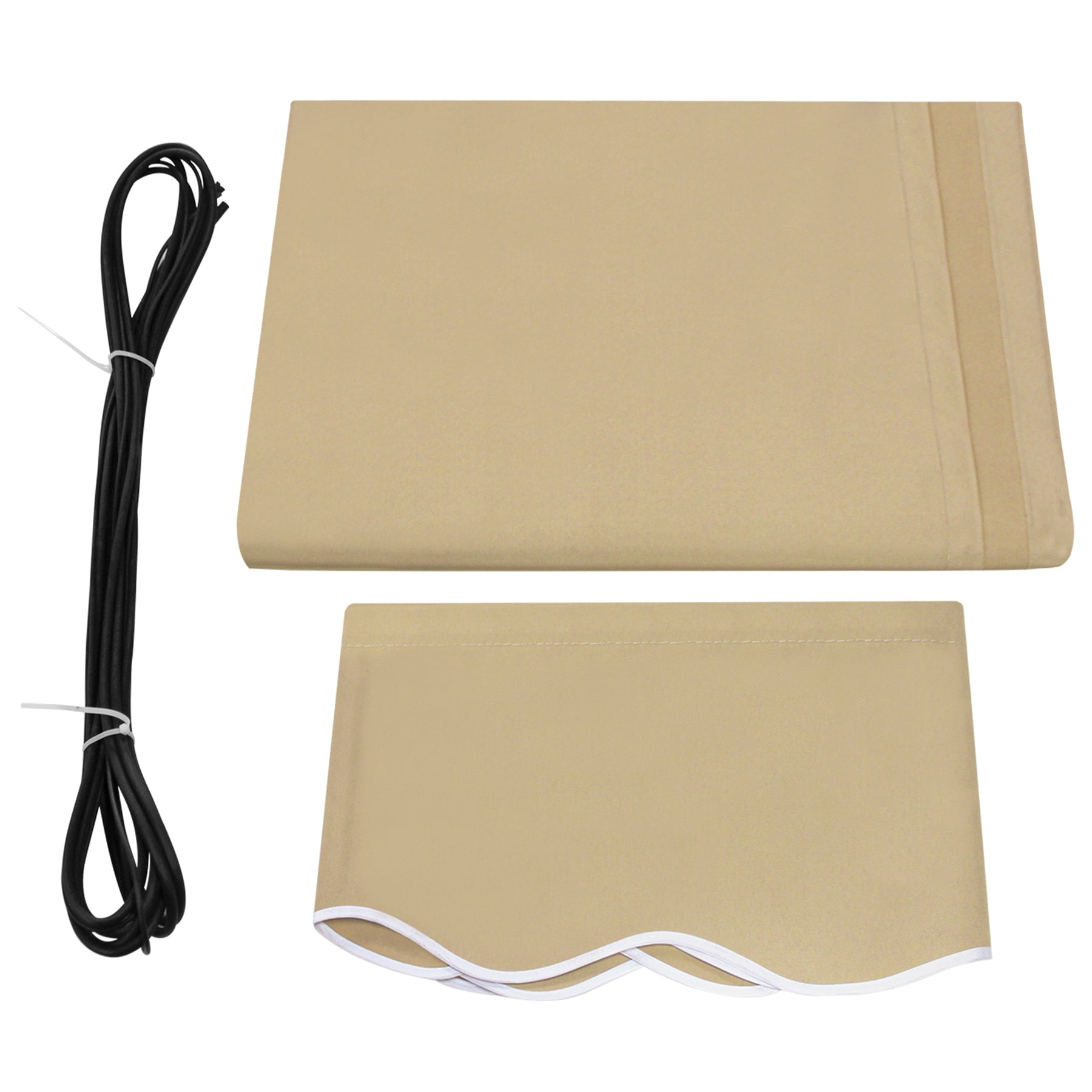 Beige Polyester Water-Resistant Patio Awning Fabric Replacement
