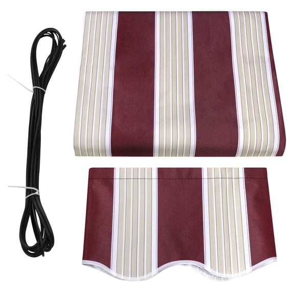 MCombo Patio Awning 12x10 Feet Fabric Replacement Sunshade Canopy for Retractable Awnings(Brick Red with Beige)