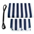 thumbnail image 1 of MCombo Patio Awning 12x10 Feet Fabric Replacement Sunshade Canopy for Retractable Awnings(Ocean Blue with White Stripes), 1 of 11