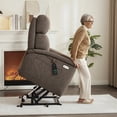 thumbnail image 1 of MCombo Power Lift Recliner Chair with Massage and Dual Heating, Adjustable Headrest, Extended Footrest for Big Elderly, Fabric (Mocha), 1 of 10