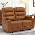 thumbnail image 1 of MCombo Power Loveseat Recliner, Electric Reclining Loveseat Sofa with Heat and Vibration, Cup Holders, USB Charge Port, Faux Leather Reclining Sofa for Living Room PR622, 1 of 9