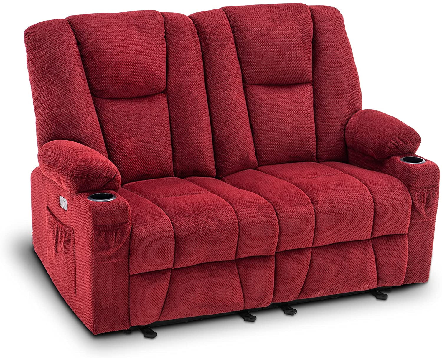 Fabric loveseat recliner with console online