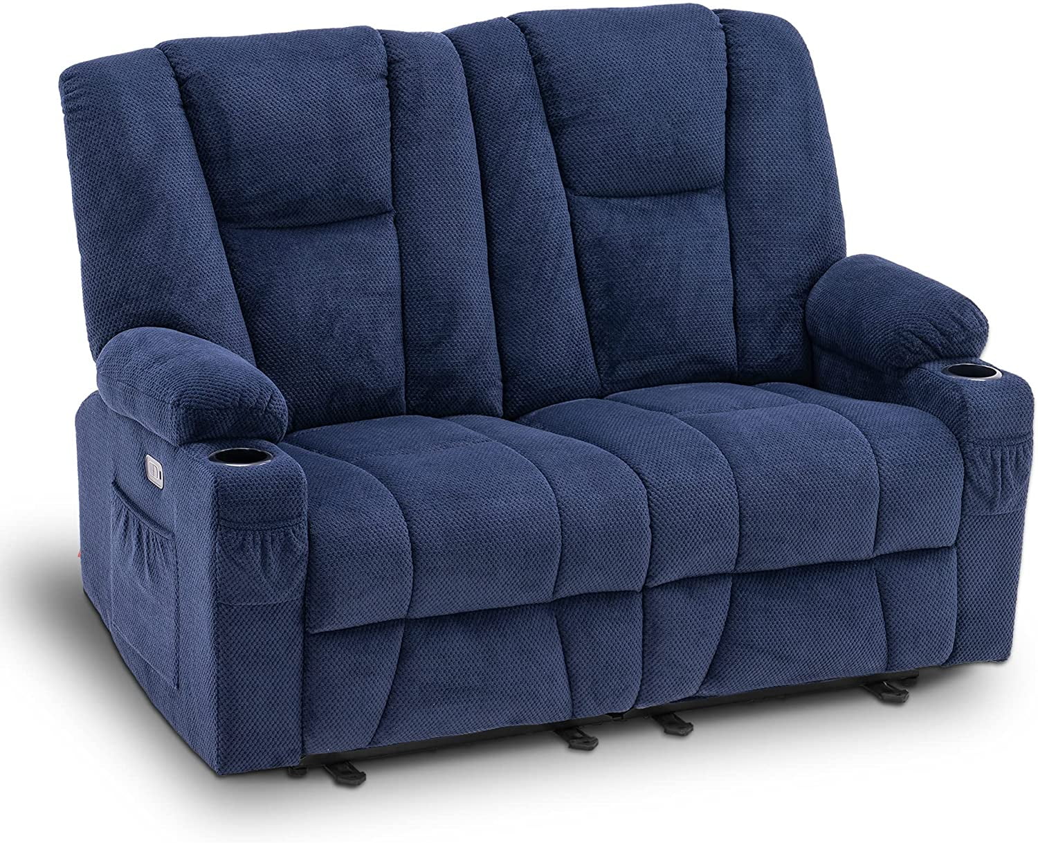 Navy blue loveseat recliner hot sale