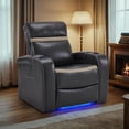 thumbnail image 1 of MCombo Power Recliner Chair with Adjustable Headrest, Home Theater Seating with USB Port, LED Light & Armrest Storage, Electric Reclining Chair for Living Room HTS400, 1 of 10