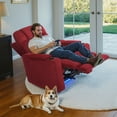 thumbnail image 1 of MCombo Power Recliner Chair with Power Headrest, LED Light, Armrest Storage for Living Room & Home Theater, Velvet, Red, 1 of 9