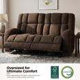 thumbnail image 1 of MCombo Power Recliner Loveseat Sofa with Adjustable Headrest, Heat and Vibration, 64.6" Fabric Electric Reclining Loveseat with USB Charge Ports for Living Room 6855, 1 of 10