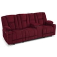 thumbnail image 1 of MCombo Power Reclining Sofa w/ Console and Massage USB Ports for Adults Burgundy Fabric 6035, 1 of 9