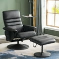 thumbnail image 1 of MCombo 360 Swivel Massage Recliner Chair with Ottoman for Living Room, Faux Leather,  Black, 1 of 8