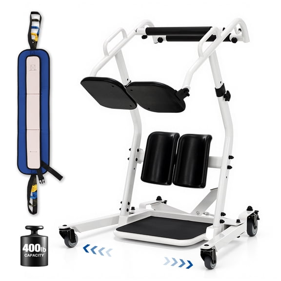 MCombo Sit to Stand Lift with Transfer Belt for Elderly, Heavy-duty 400lbs Patient Lift Chair Transport