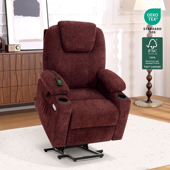 MCombo Small Power Lift Recliner Chair Sofa with Massage and Heat for ...