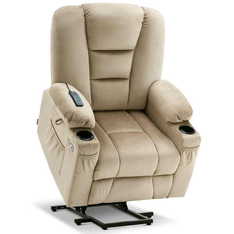 MCombo Small Power Lift Recliner Chair Sofa with Massage and Heat for Elderly People Extended Footrest Hand Remote Control Cup Holders USB Ports