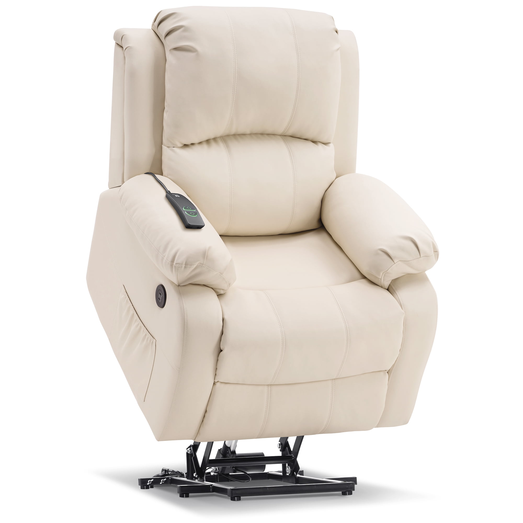 Traditional Lift Chair for Elderly,Power Lift Chair Three Position Recliner,Electric  Lift Recliner Chair with Lumbar Support Lays Flat Home Sofa Chairs with  Side Pocket,Support 350 Lbs,Ivory 