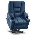 thumbnail image 1 of MCombo Small Power Lift Recliner Chair with Massage and Heat for Short People, Faux Leather 7569 (Small, Navy Blue), 1 of 9