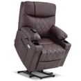 thumbnail image 1 of MCombo Small Size Electric Power Lift Recliner Chair Sofa with Massage and Dual Heating, Adjustable Headrest for Elderly People Petite, USB Ports, Extended Footrest, Faux Leather 7111 (Dark Coffee), 1 of 9