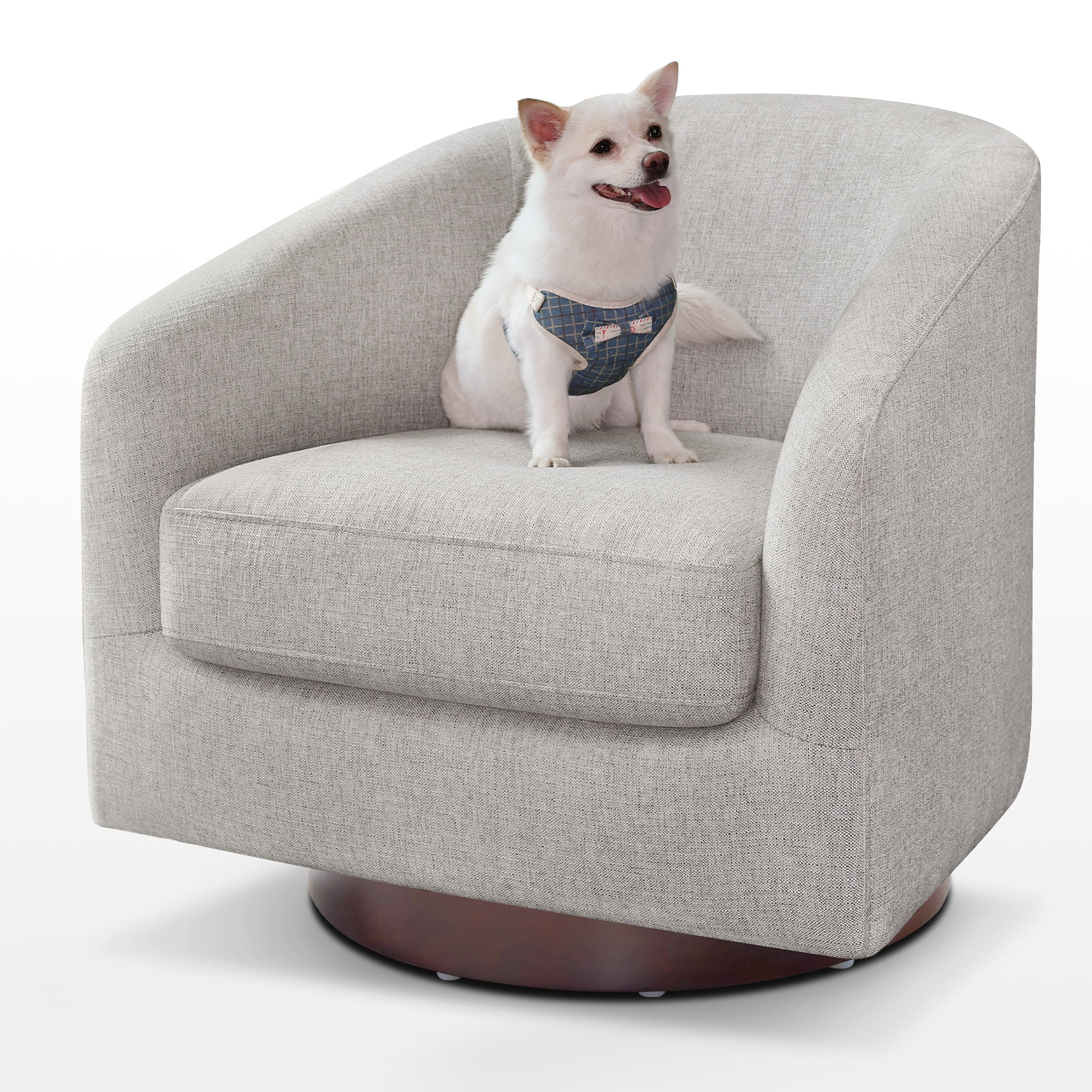 Swivel Accent Chair, Petfriendly Fabric Armchair, Upholstered