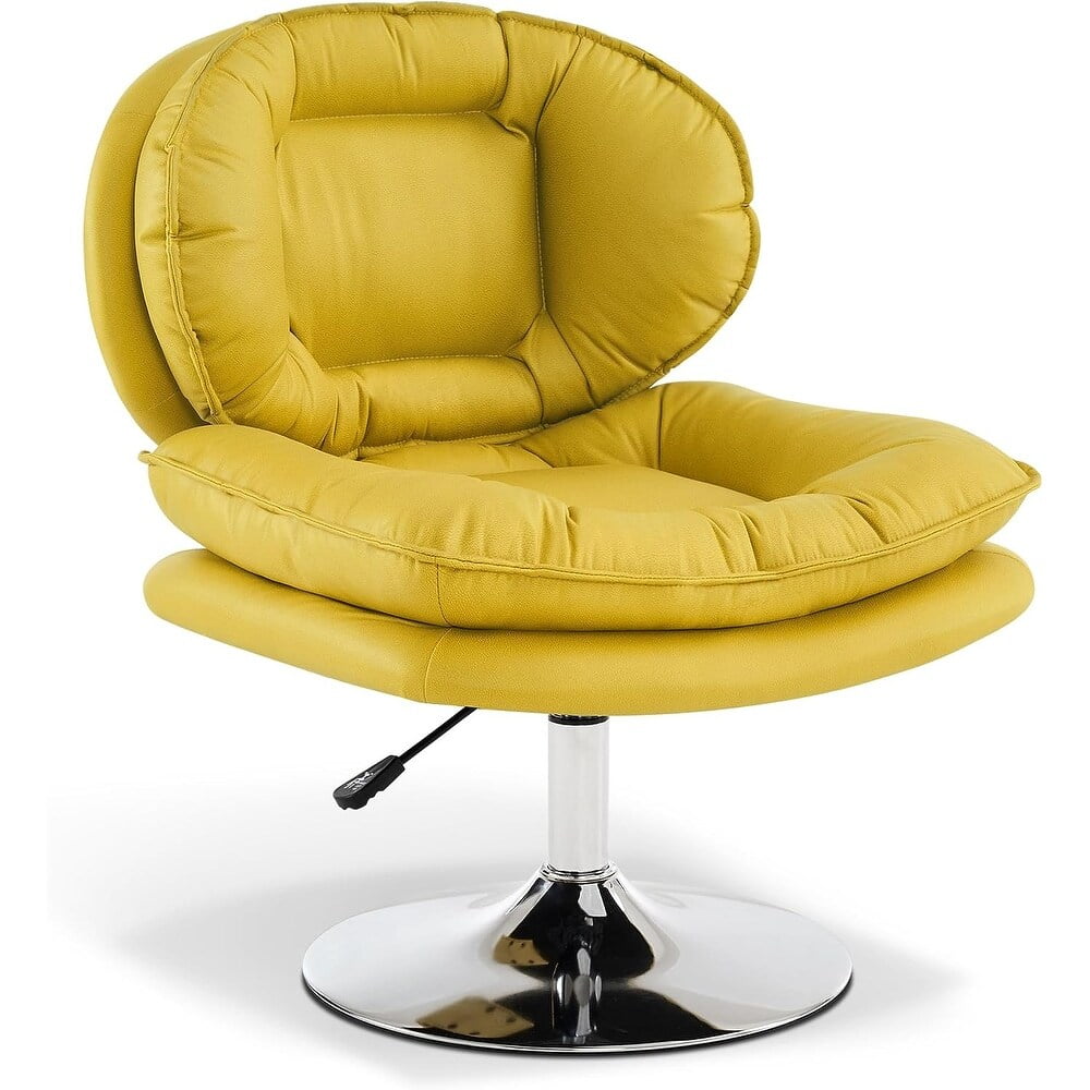 Swivel Accent Chair with Height Adjustment, Upholstered Desk