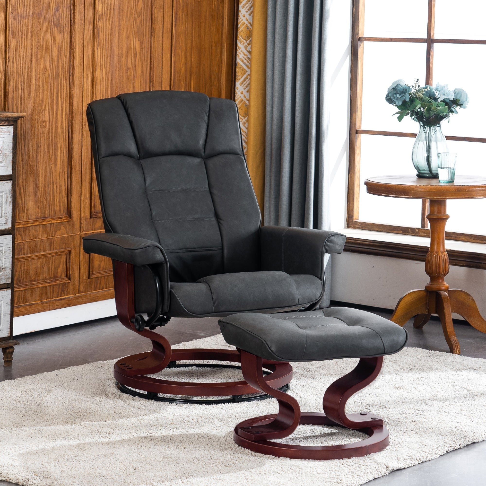 Mcombo Modern Living Room Single Armchair Reclining Swivel Chair With Mcombo Modern Living Room Single Armchair Reclining Swivel Chair With