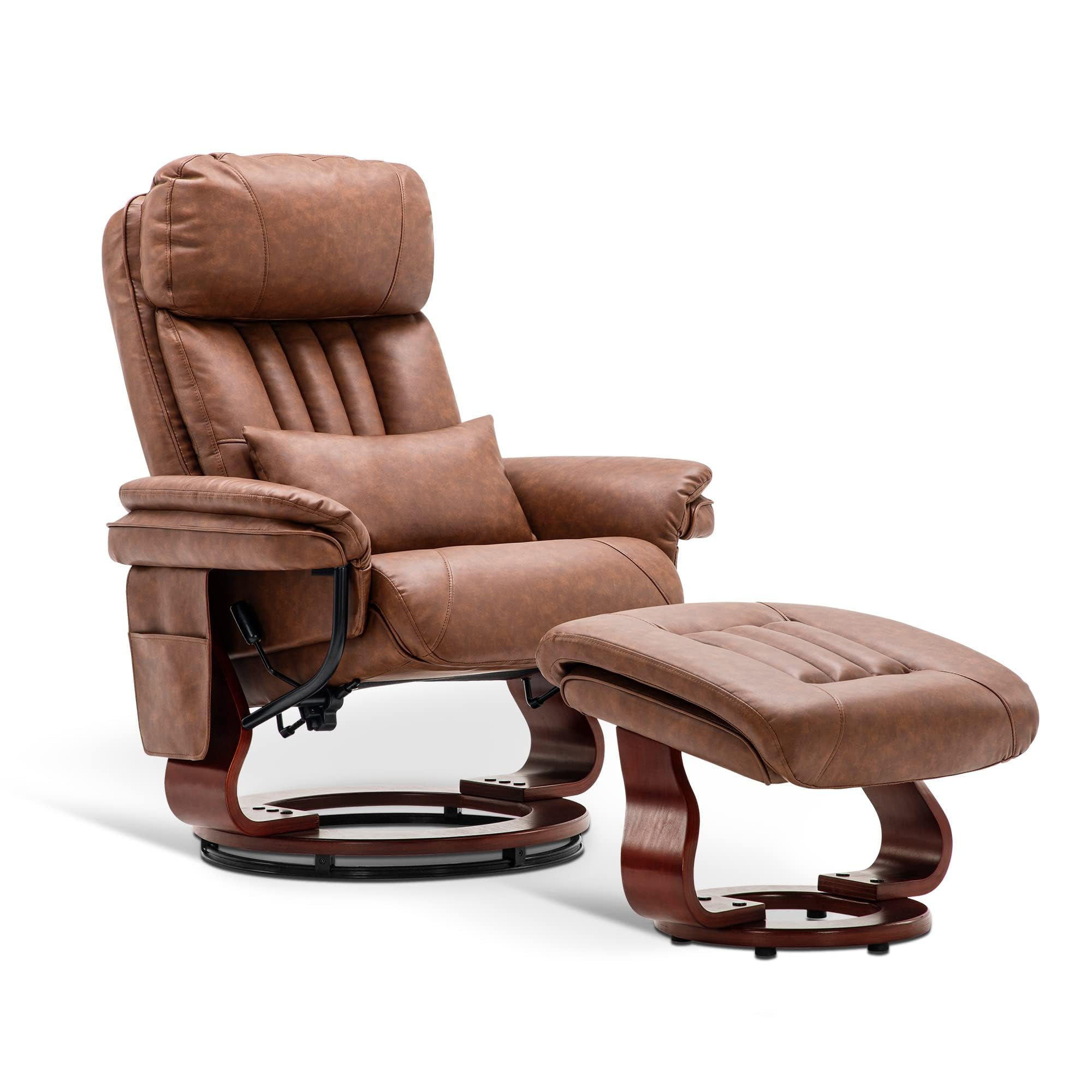 MCombo Swivel Recliner with Ottoman, TV Chair with Vibration Massage ...