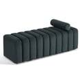thumbnail image 1 of MCombo Waiting Room Benches, Guest Reception Lobby Chairs for Salon, Velvet Upholstered Ottoman for Bedroom Entryway 4698 (Dark Grey), 1 of 9