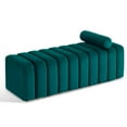 thumbnail image 1 of MCombo Waiting Room Benches, Guest Reception Lobby Chairs for Salon, Velvet Upholstered Ottoman for Bedroom Entryway 4698 (Green), 1 of 9