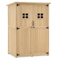 thumbnail image 1 of MCombo Wood Large Outdoor Storage Tool Shed (46.9" x 22.4" x 66") 1911 (Beige), 1 of 7