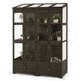 thumbnail image 1 of MCombo Wood Walk-in Outdoor Large Greenhouse 0899(Brown), 1 of 9