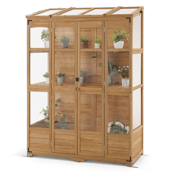MCombo Wood Walk-In Outdoor Greenhouse, 57.9" x 28.5" x 73.4"