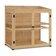 thumbnail image 1 of MCombo Wooden Cold Frame Greenhouse, Wooden Greenhouse Cabinet Kit with Adjustable Shelf & Lockable Door, Fully Transparent Polycarbonate Greenhouse for Outdoor Indoor Use, 0718, 1 of 7